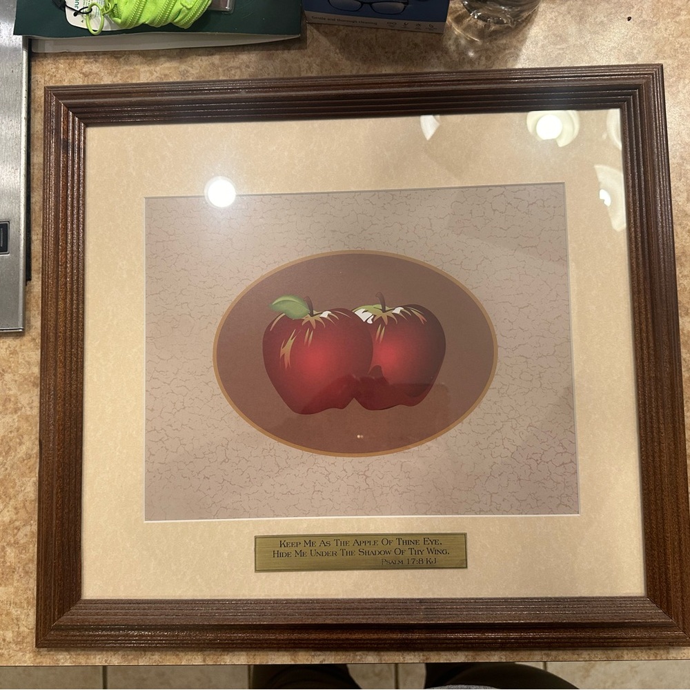 Home Interiors Framed Apple Wall Decor with Psalm Verse